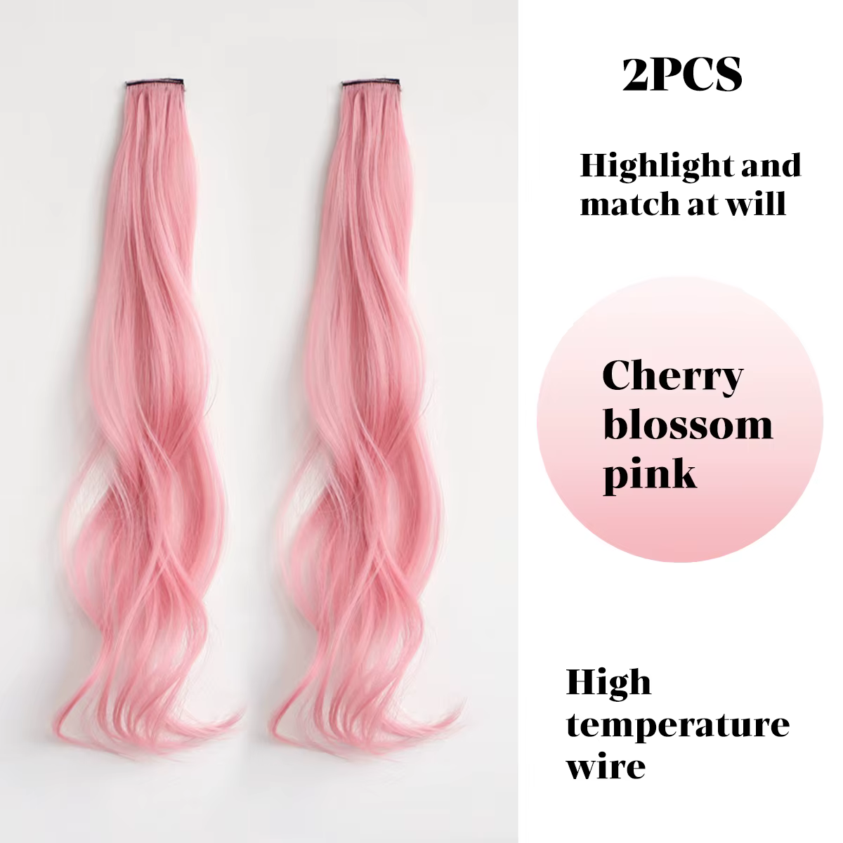Perruque synthétique colorée à mèches bouclées pour femme, résistante à la chaleur, avec extensions