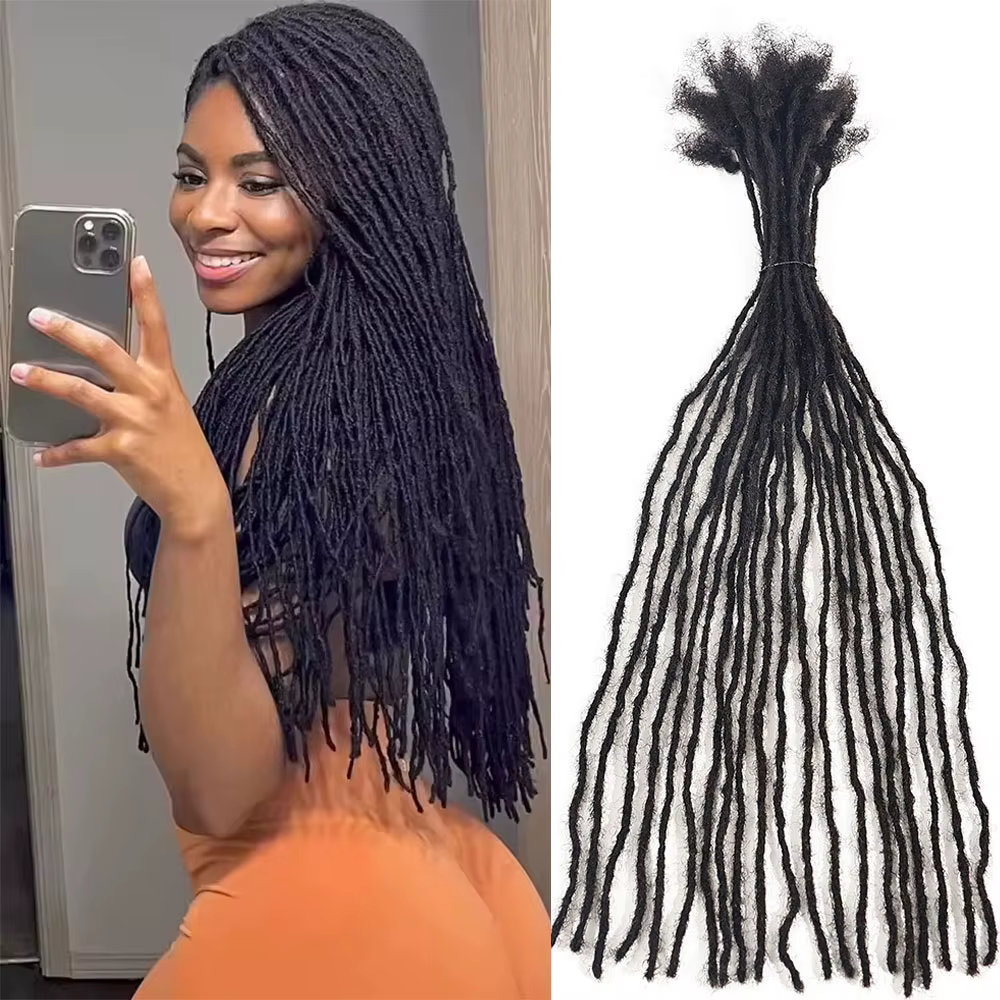 Extensions de dreadlocks 100% cheveux humains, 0,2 cm, brésiliennes, 20 mèches/paquet, entièrement f