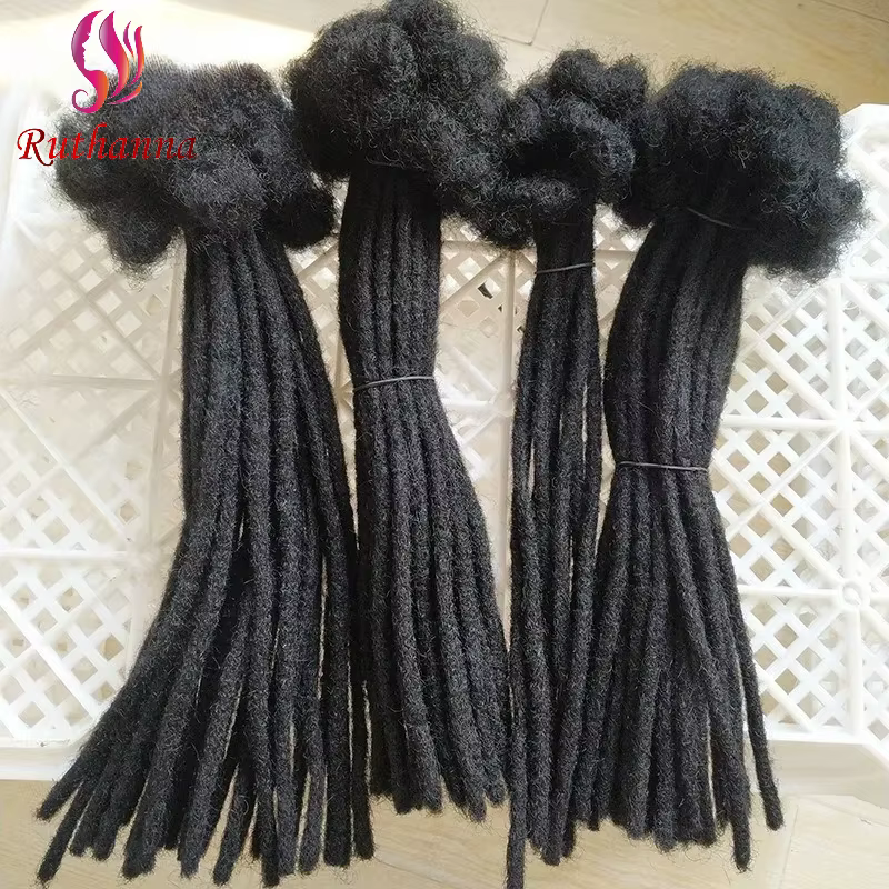 Extensions de dreadlocks faites à la main en cheveux humains 0,2/0,4/0,6/0,8 cm, extensions de dread