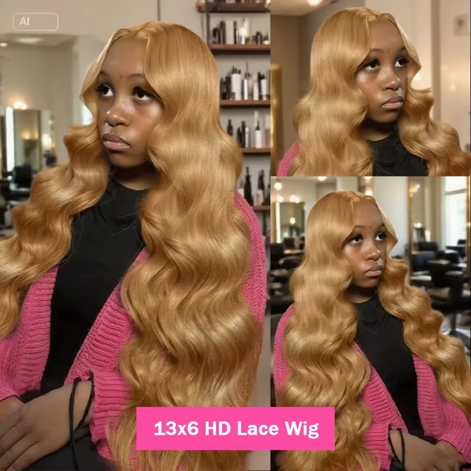 Perruque Lace Front HD 28 pouces en cheveux humains blond miel 13x4, densité 180%, couleur blond mie