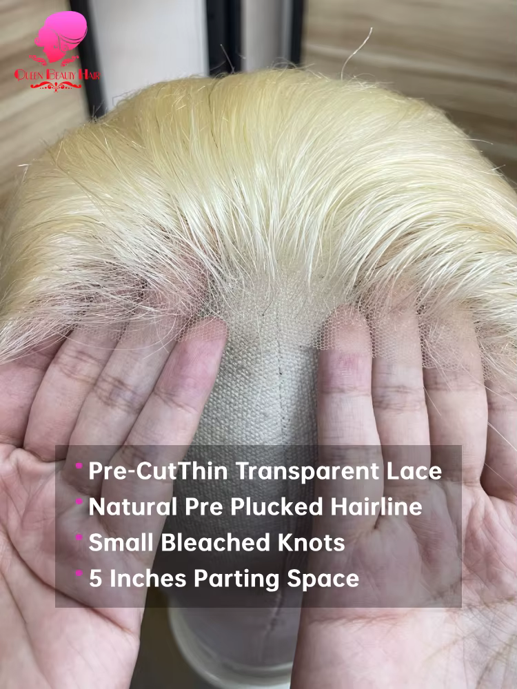 Perruques sans colle 613 en cheveux humains, perruque avec closure en dentelle 5x5, lisse comme un b