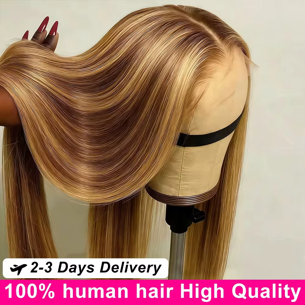 Perruque Highlight 30 pouces 13x4 13x6 HD Lace Frontal avec Ligne de Cheveux Naturelle Pré-épilée, B