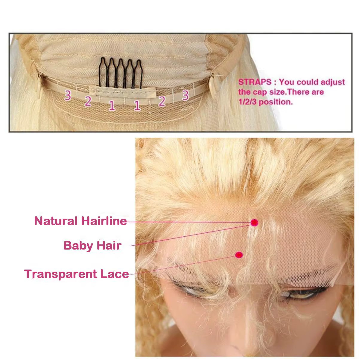 Perruque Cheveux Humains Naturels Blond Platine 613 Ondulés Profonds 13x4 13x6 HD Transparente avec
