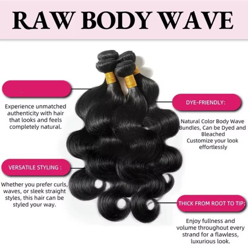 Extensions de cheveux humains naturels brésiliens vierges non traités 12A, ondulés, 42 pouces, noirs