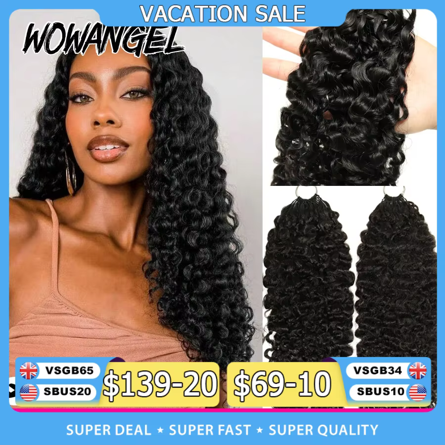 Extensions de cheveux humains bouclés birmans 12A, pré-séparées, sans nœuds, avec ficelle, pré-boucl
