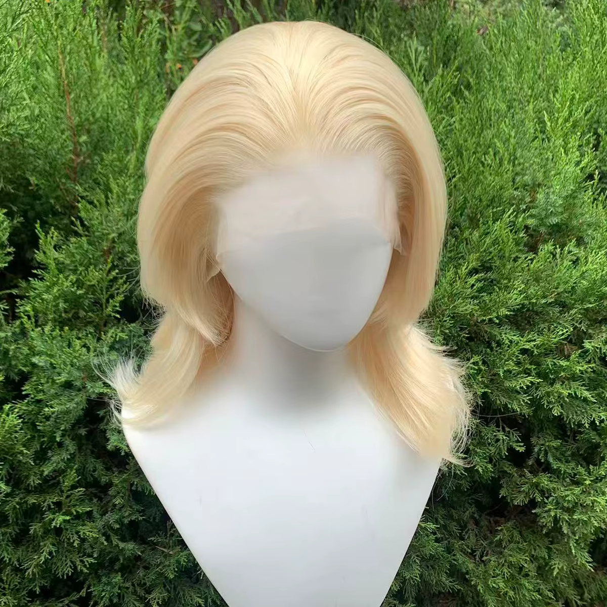 Perruque courte blonde en mulet synthétique 13×4 avec dentelle frontale pour femmes, perruque de cos