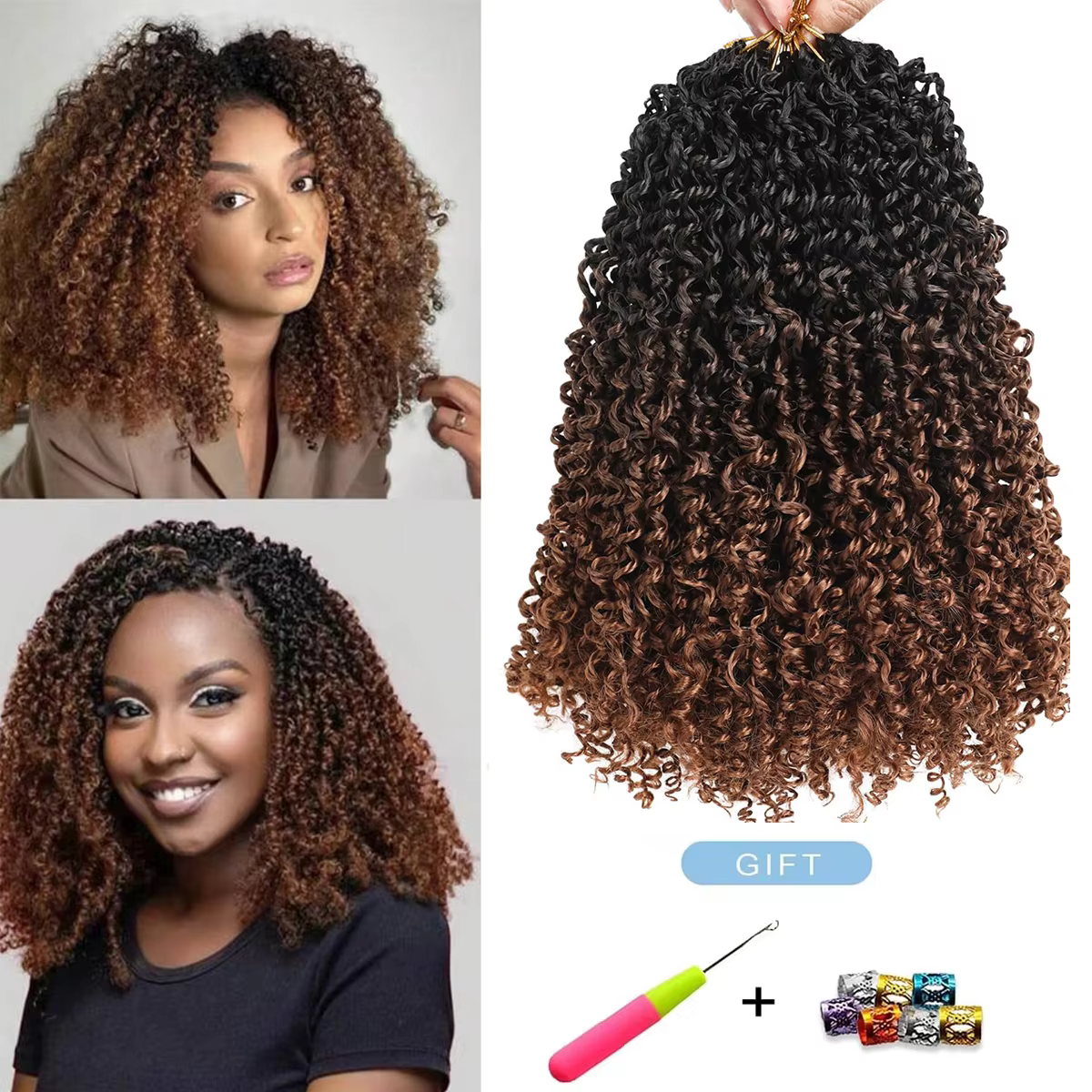 Extensions de cheveux au crochet Yanky Twist, longueurs de 8, 10, 12 et 14 pouces, 7 pièces/paquet,