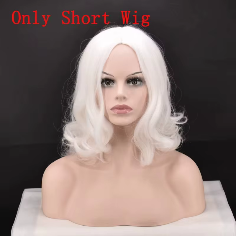 Perruque de Cosplay de noël pour adultes, perruque synthétique longue et bouclée avec barbe de père 