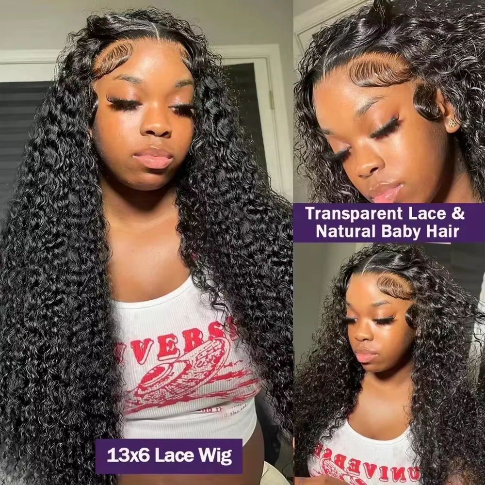 Perruque Lace Frontal Wig naturelle ondulée, couleur naturelle, 46 pouces, 13x6 HD, naissance des ch