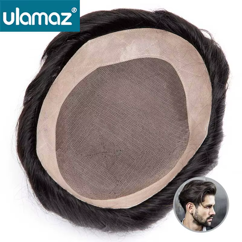 Mono toupet cheveux hommes capillaire mâle cheveux prothèse Durable Mono hommes perruques cheveux hu