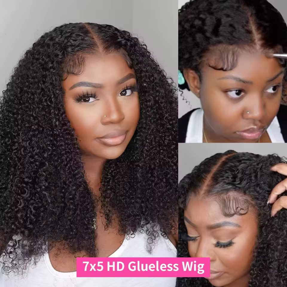 Crépus bouclés perruques 13x6 HD dentelle frontale perruque sans colle cheveux humains 4C Afro boucl