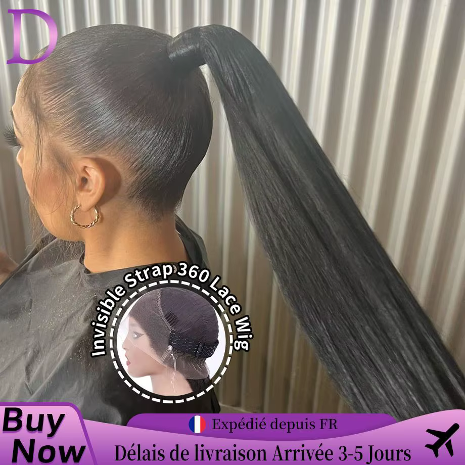 Perruques Cheveux Humains Pleine Dentelle 360 avec Bandes Invisibles Pour Femmes Perruque Brésilienn