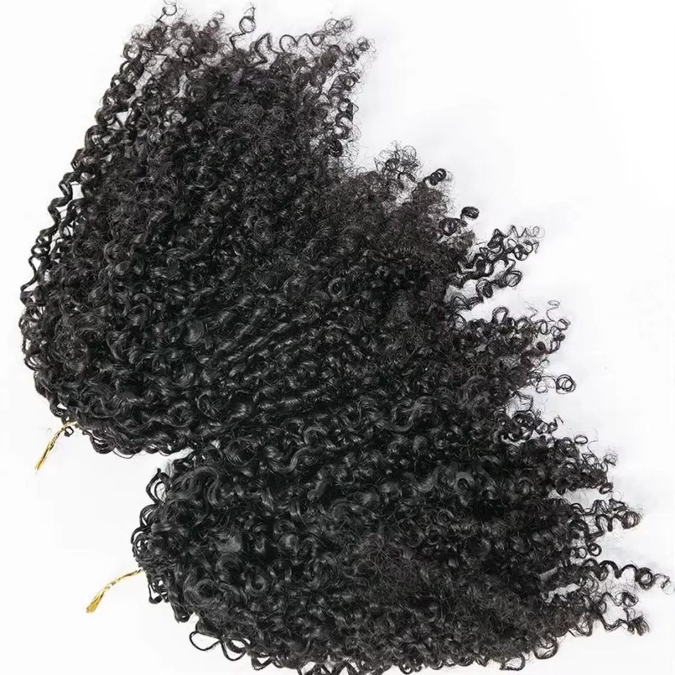 Cheveux humains bouclés crépus pré-bouclés pour tresses au crochet, pour femmes, cheveux bouclés bir
