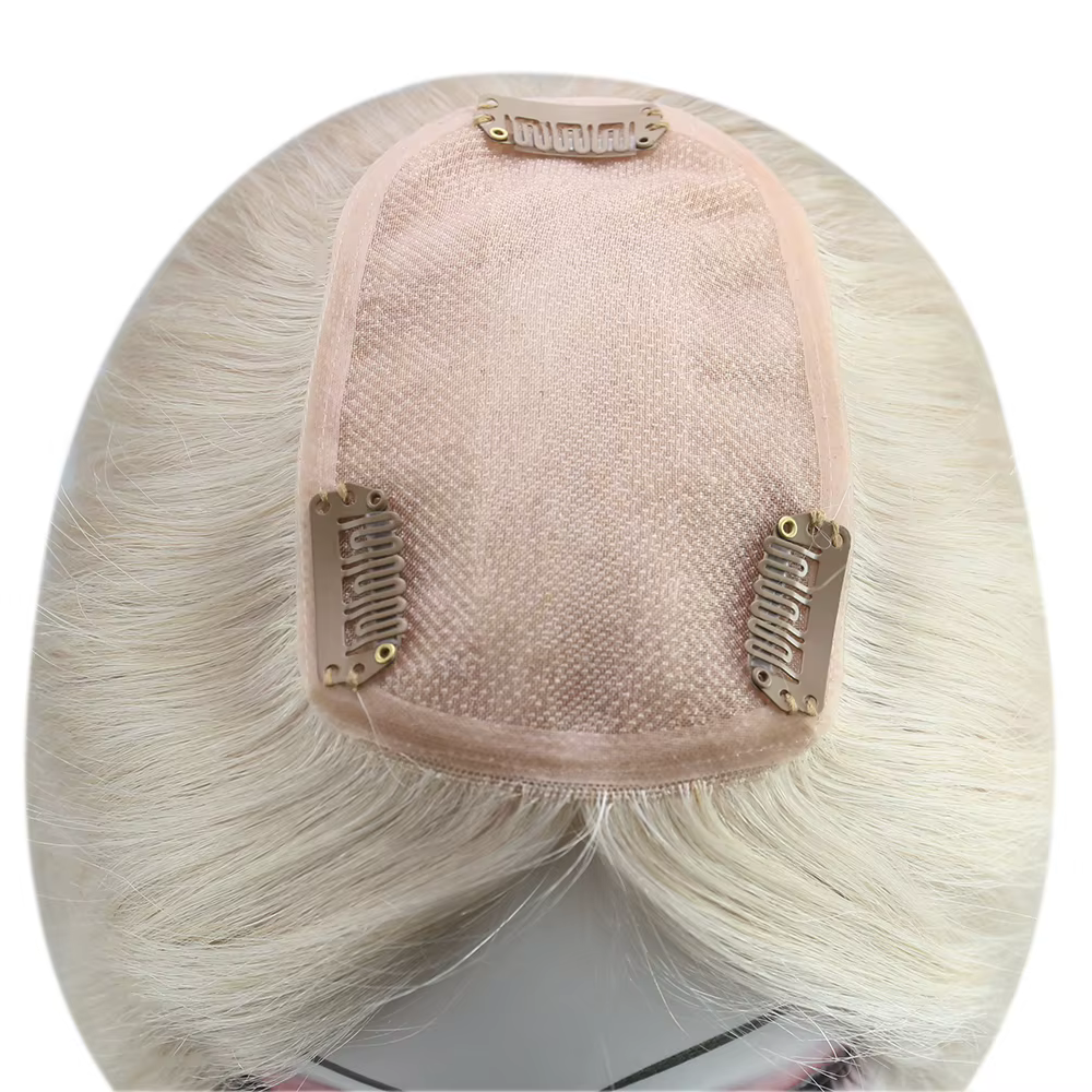 Ugeat cheveux Topper naturel cheveux humains Mono Base 3x5 pouces respirant femmes toupet Invisible