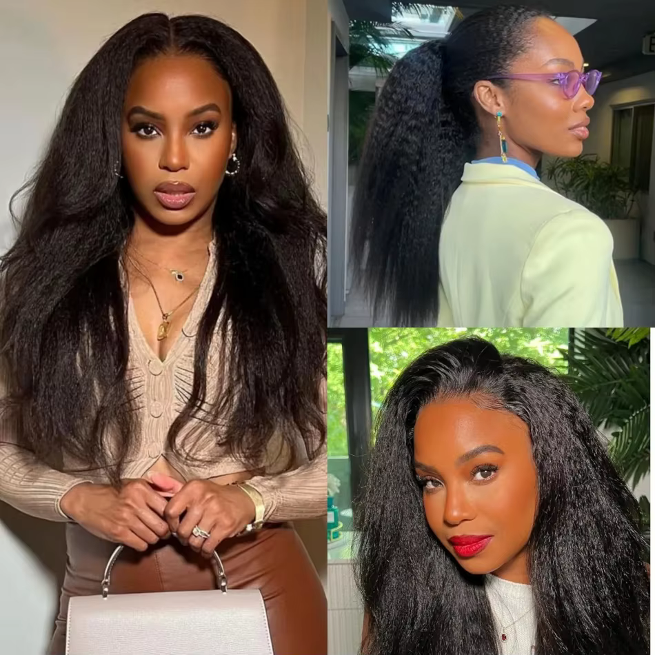 Extensions de cheveux humains brésiliens pré-séparées, tressées au crochet, style Kinky Straight, sa