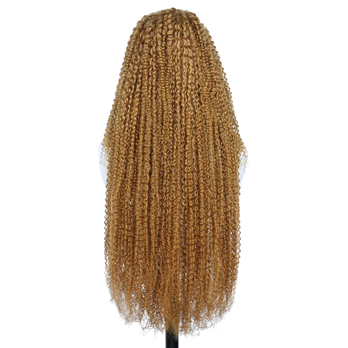 Perruques avant en dentelle 13x4 blond miel bouclés crépus # 27 perruques de cheveux humains crépus 