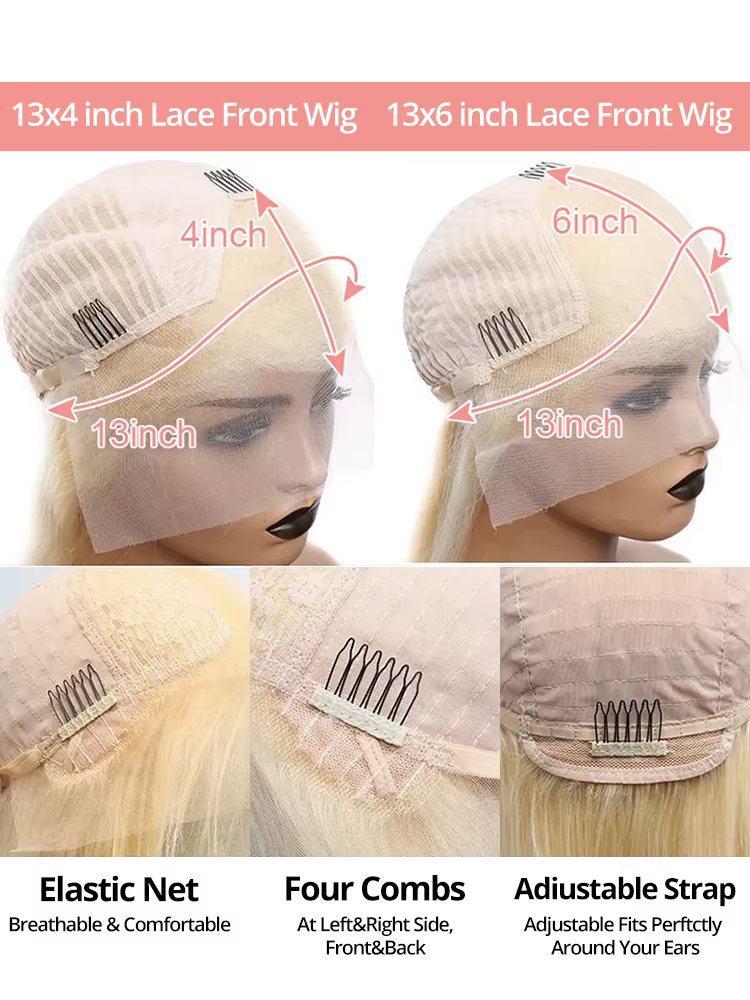 613 Hd dentelle frontale perruque 13x6 Blonde perruques de cheveux humains 250 densité vague de corp