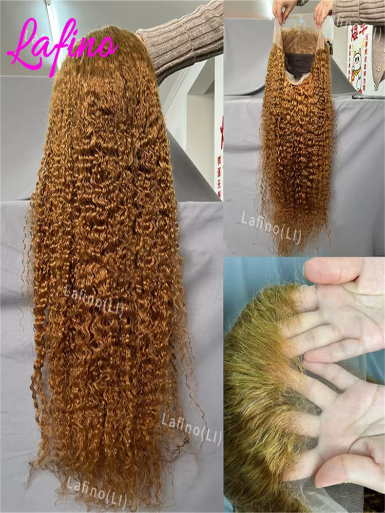 Perruque de cheveux humains blond miel perruques bouclées 13x6 Hd perruque frontale en dentelle 13x4