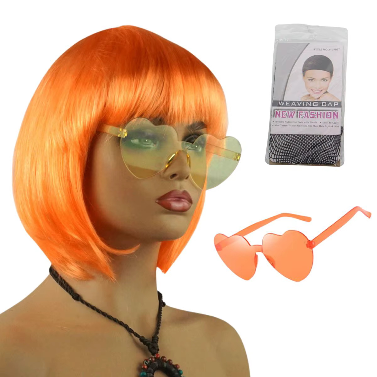 Perruque en fibre synthétique de la marque Anxin : coupe de cheveux bob avec frange, texture de chev