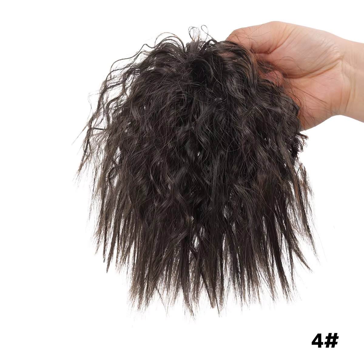 Synthetic wool curly short curly hair wig bun women's soft rubber band hair extension from natural s