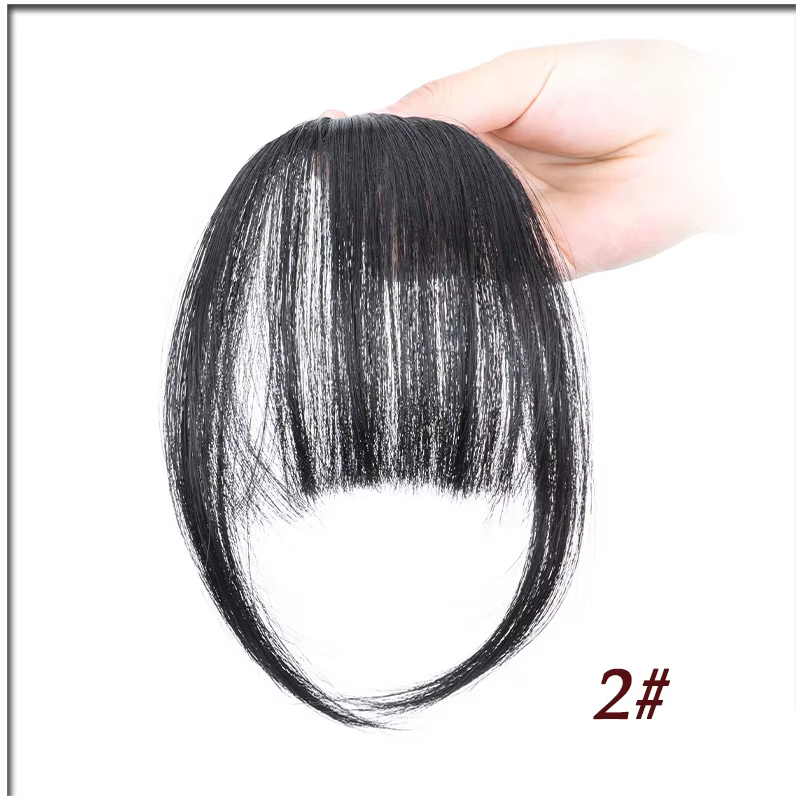 Perruque à frange à clipser | Cheveux synthétiques avec une frange délicate améliorée au temple |