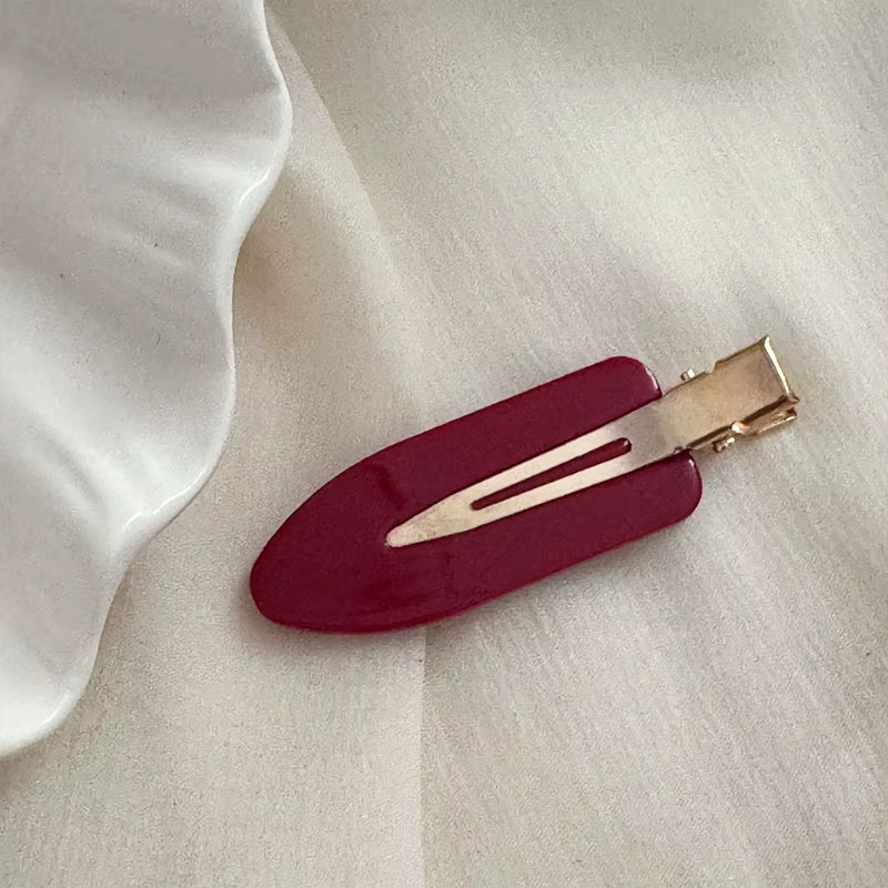 Pince à bec de canard avec nœud rouge vin, pince à bec de canard, accessoires pour cheveux, doux, ré