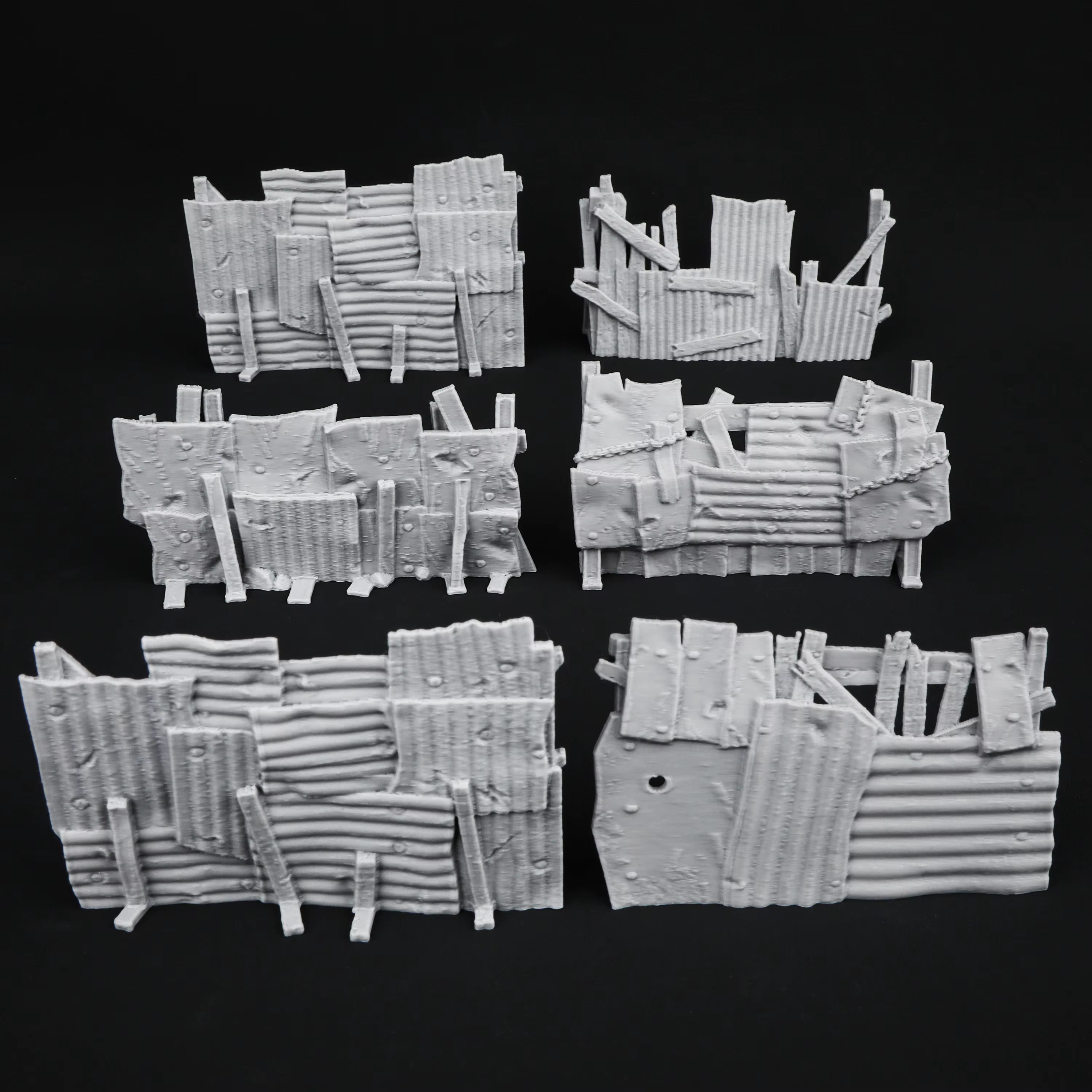 Ensemble de clôtures Wasteland - 6 pièces, accessoire de construction de terrain de bataille RPG pou