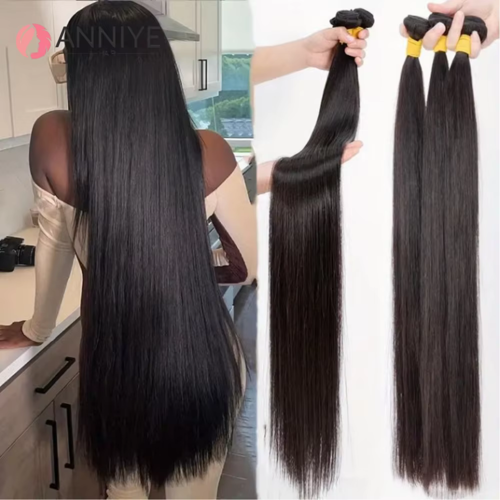 Paquets droits cheveux humains paquets de cheveux humains brésiliens Extensions Remy 1/3/4 paquet Ex