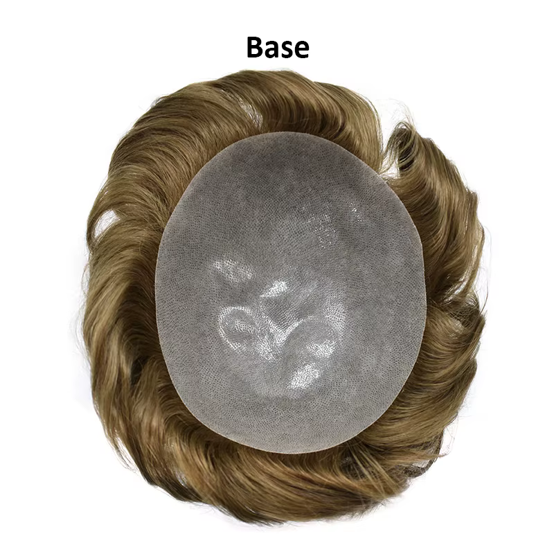 Vloop-Perruques de cheveux humains indiens en PU pour hommes, toupet, prothèse capillaire, cheveux n
