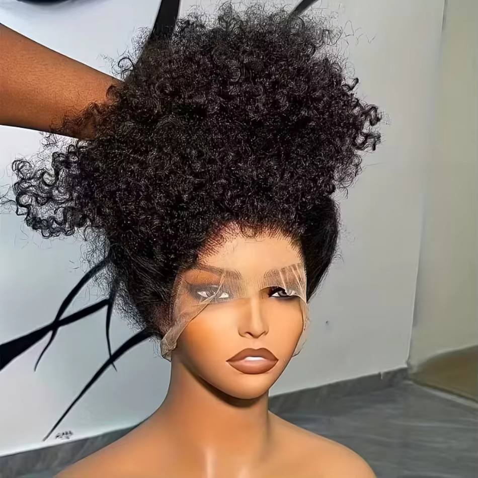 Perruques frontales ondulées profondes cheveux humains bouclés 360 HD pleine perruque de dentelle ch