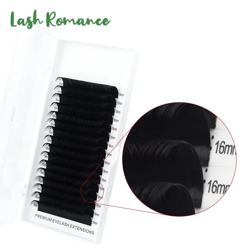 Lash Romance 16 rangées Volume russe Extensions de cils beauté naturel coréen PBT soie vison cils in