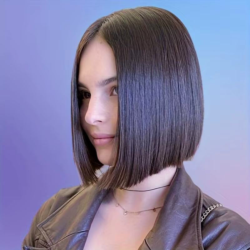 Perruque Bob ombrée – Cheveux synthétiques avec partie centrale pour cosplay, fêtes et costumes d'Ha