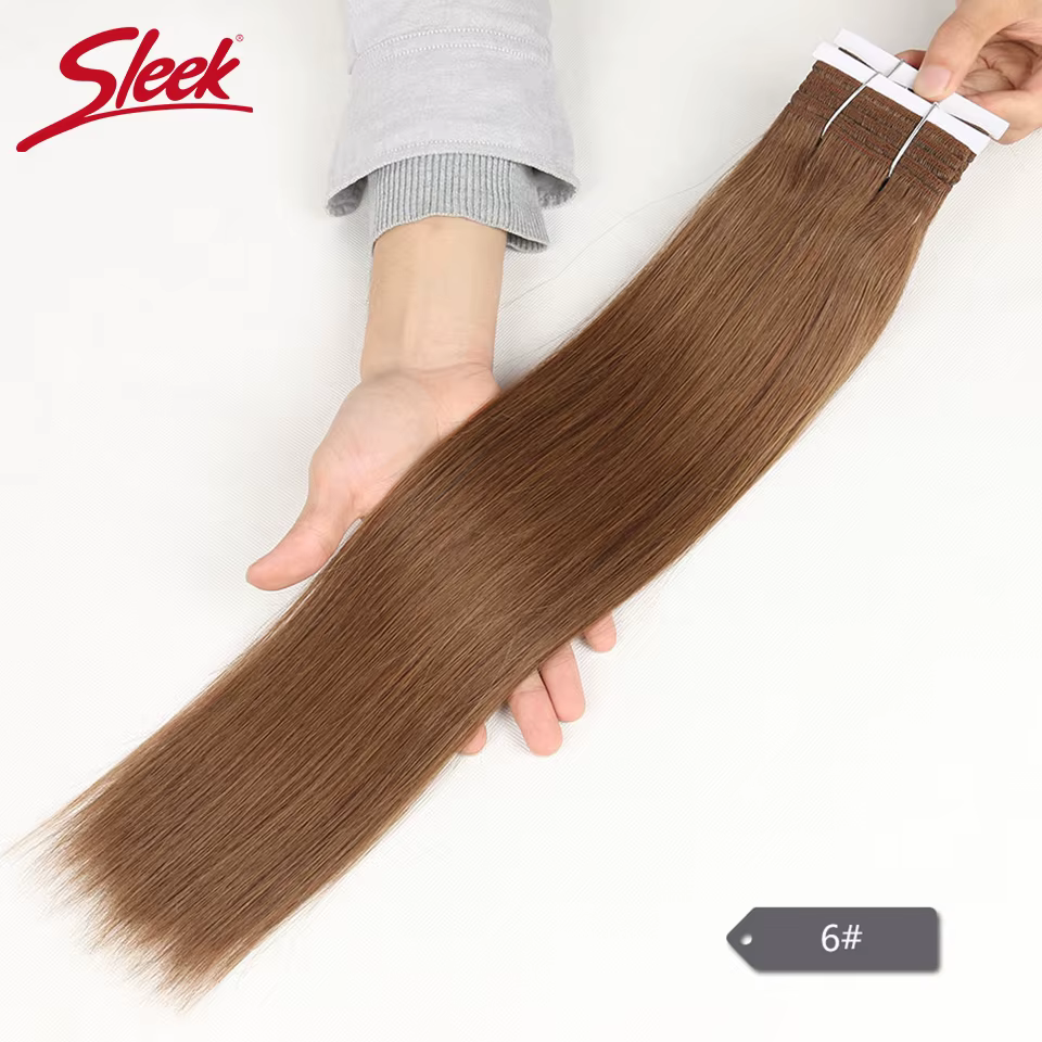 Extensions de cheveux humains naturels brésiliens lisses, double épaisseur, Remy, blond miel 613 6 #