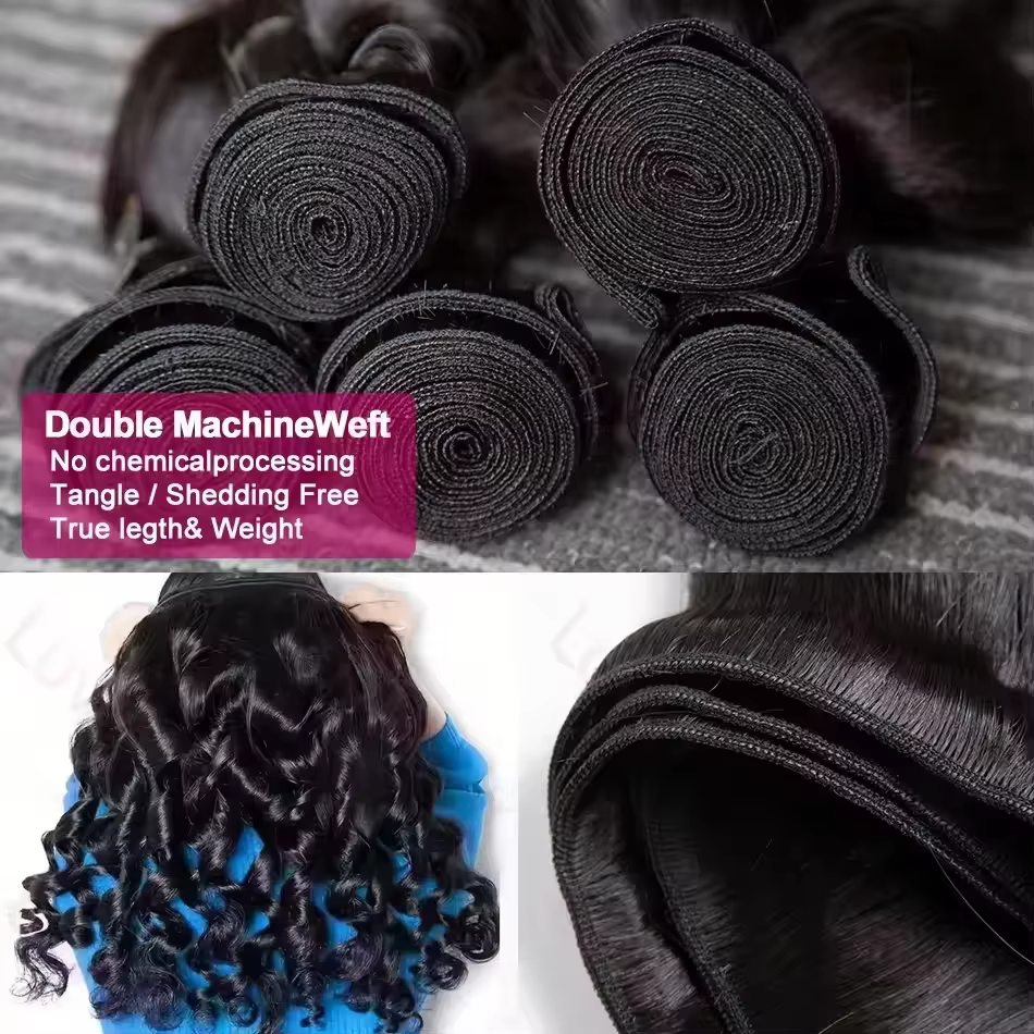 Extensions de cheveux vierges Remy pour femmes, mèches de cheveux humains péruviens bruts, vague lâc