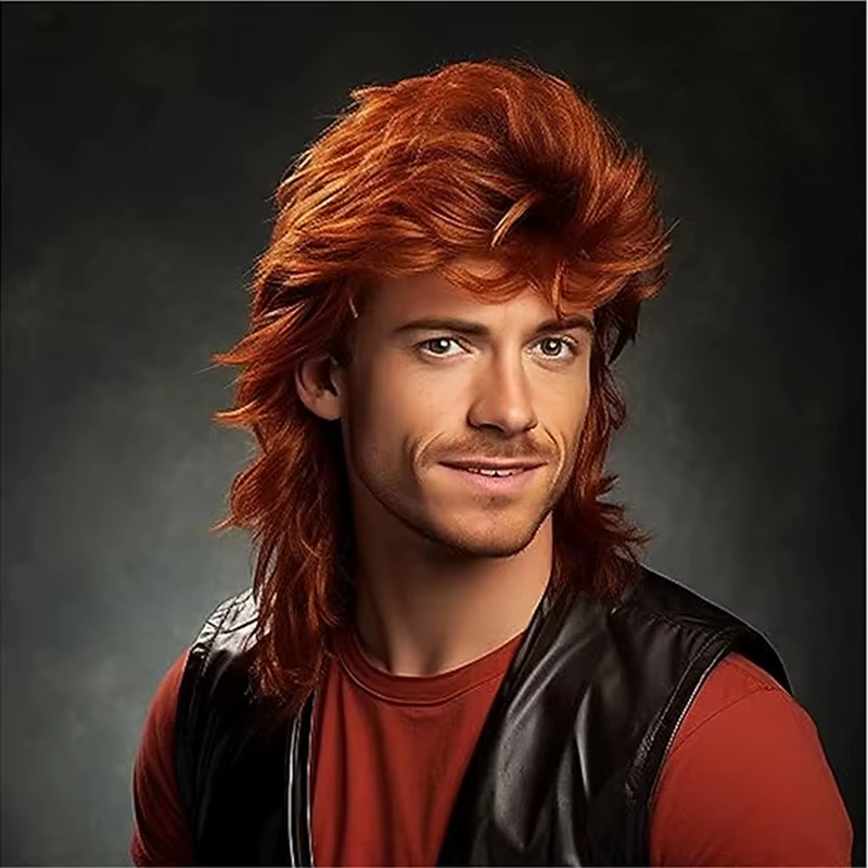 HAIRJOY cheveux synthétiques mulet perruque adulte drôle perruques pour hommes Pop Rock perruque Joe
