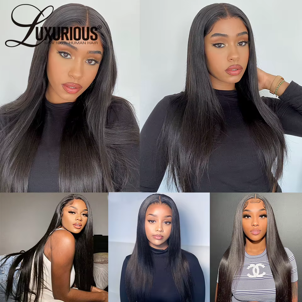 Perruque Full Lace Wig 360 naturelle lisse-Sophia, pre-plucked, densité 250%, perruque Lace Front Wi