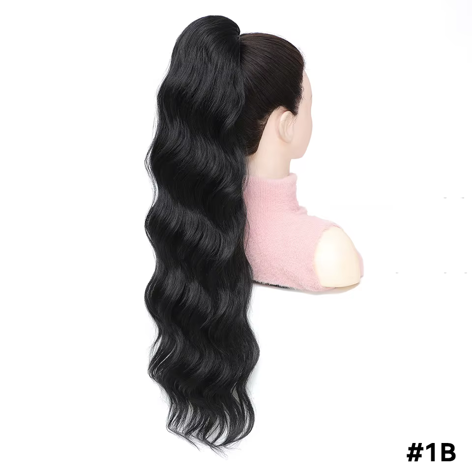 Extension de queue de cheval ondulée bouclée synthétique longue 28 pouces Extensions de cheveux de q