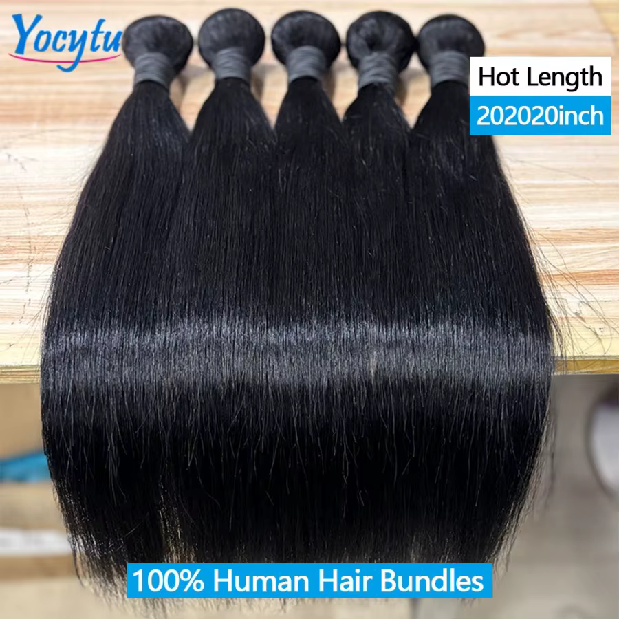 YOCYTU 20 20 20 Pouces Tissage Cheveux Humains 1/3/4 PCS Lot de Tissage Cheveux Humain 12A Tissage N