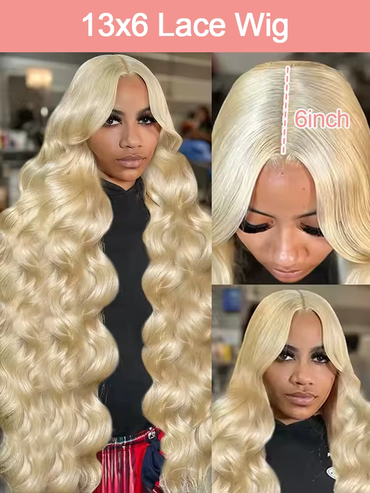 613 Hd dentelle frontale perruque 13x6 Blonde perruques de cheveux humains 250 densité vague de corp
