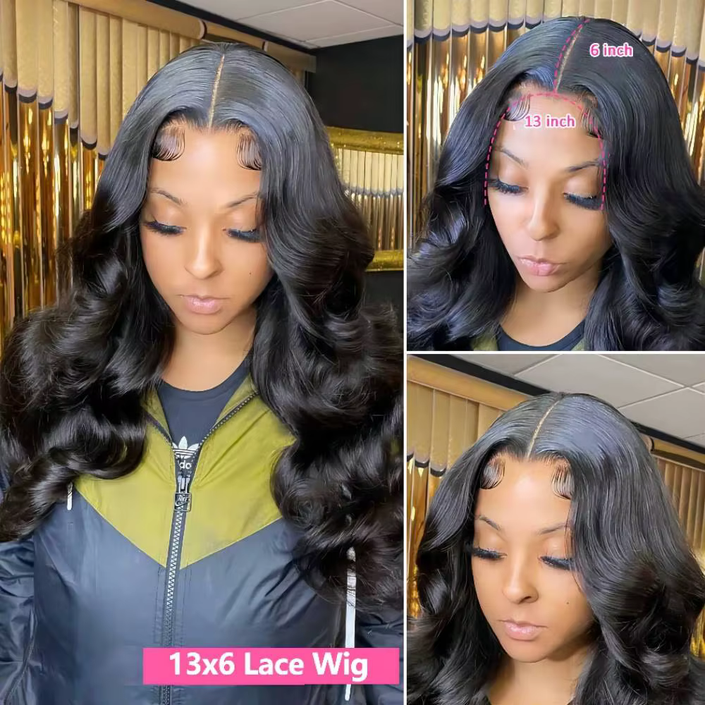 Perruque Lace Front Wig Body Wave brésilienne HD transparente, cheveux 100% naturels, 13x4, 13x6, 36