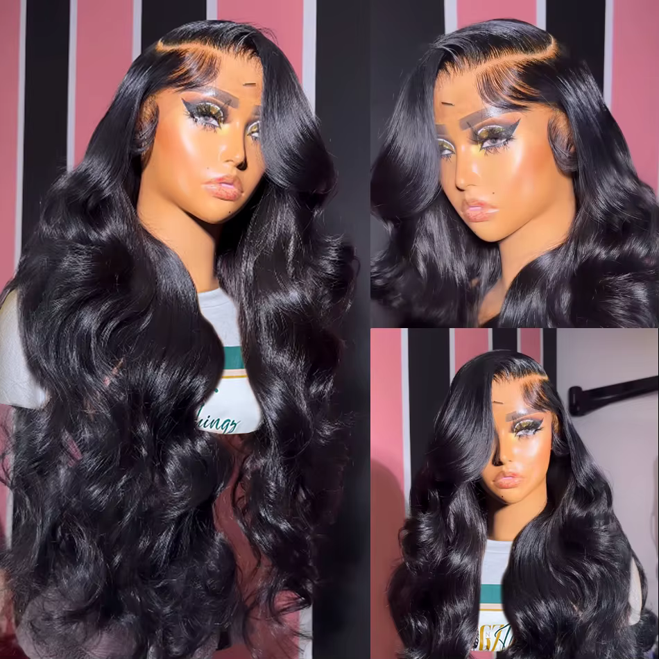 Perruque Lace Front Wig Body Wave Brésilienne Naturelle Sans Colle, Cheveux Humains, 13x4, 13x6, 34