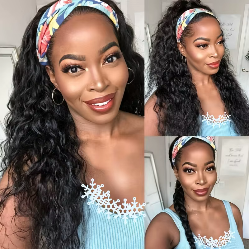 Cheveux humains 200% densité bandeau perruque perruques de cheveux humains porter et aller sans coll