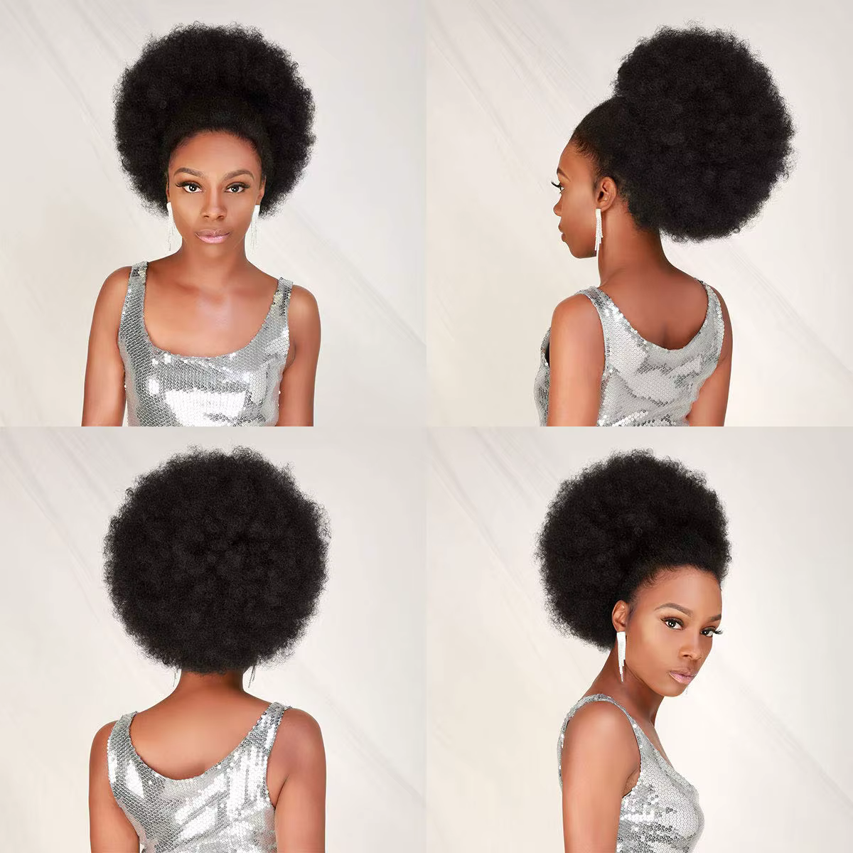 Extensions synthétiques queue de cheval Afro avec cordon de serrage, 10 pouces, pour femmes noires,