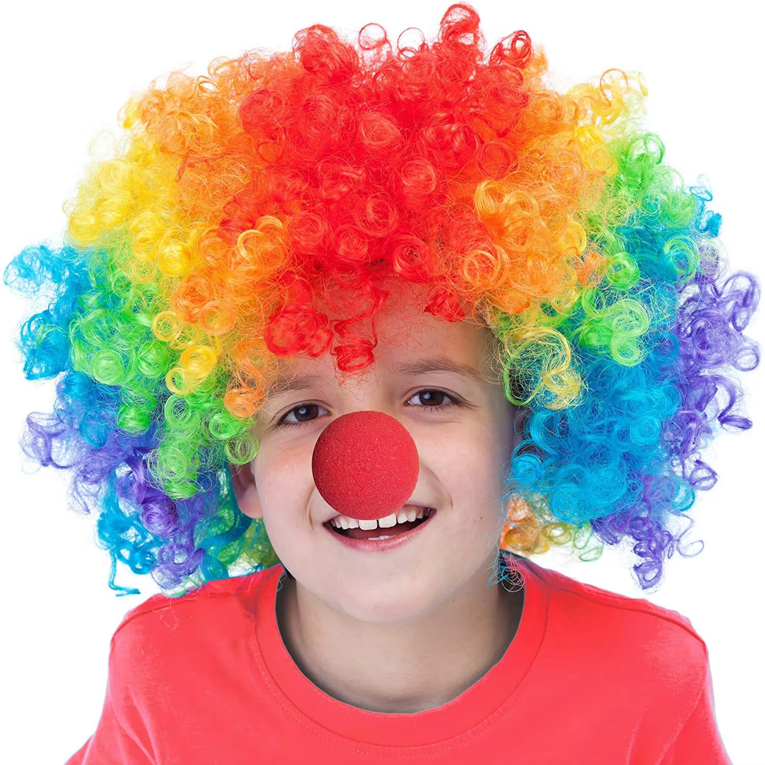 Perruque de Costume de Clown Afro Synthétique Colorée, Proximité, Accessoires pour Enfants et Adulte