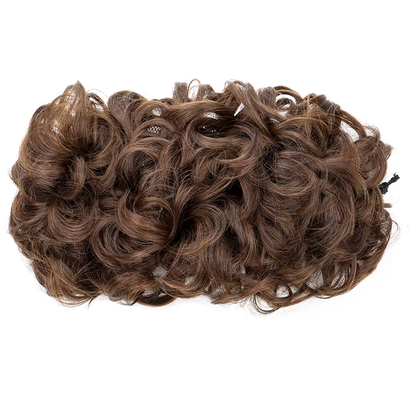 Extension de chignon synthétique bouclé et ébouriffé, postiche queue de cheval élégante à clipser po