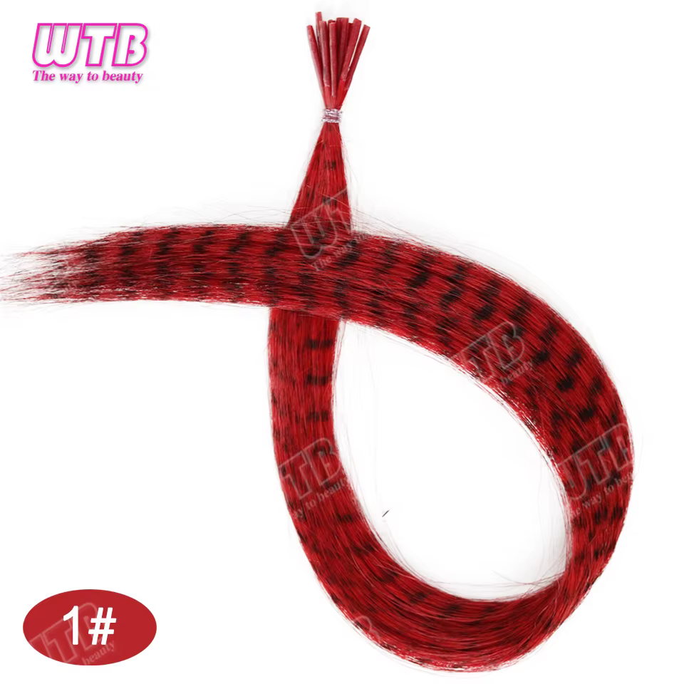 Extensions de cheveux synthétiques WTB, 40 cm, imprimé zèbre coloré, adaptées aux femmes et aux fill