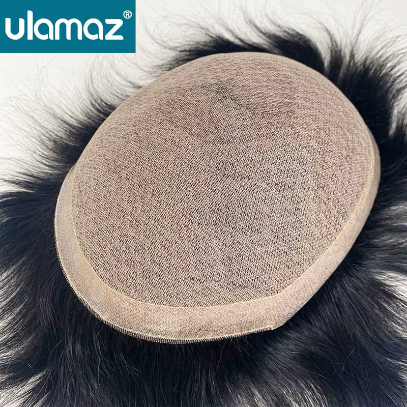 Base en soie partout pour hommes perruque sans noeud Realsitc toupet perruque hommes postiche nature