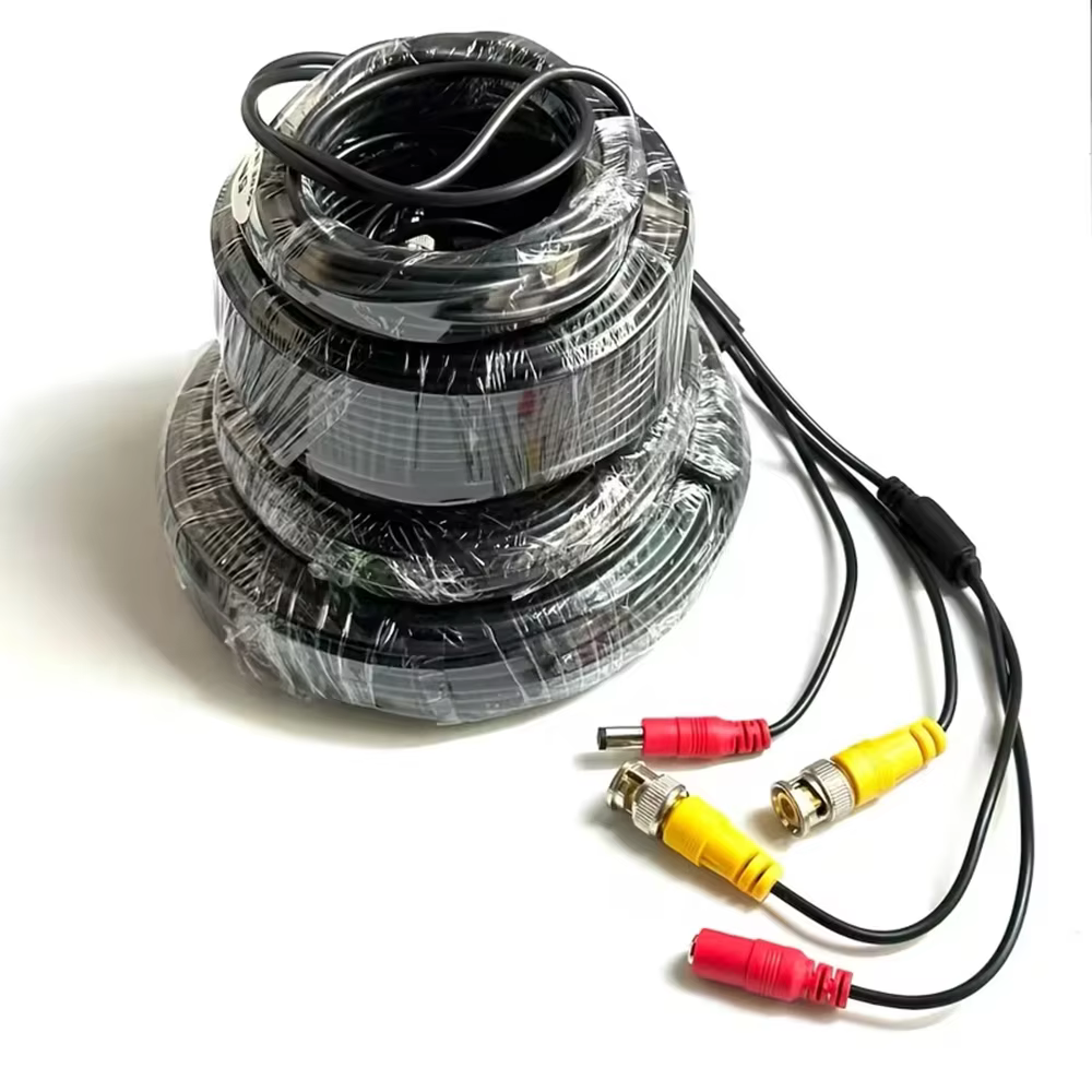 Câble d'extension de caméra de sécurité AHD 2 en 1, connecteur BNC+DC, câble BNC compatible pour les