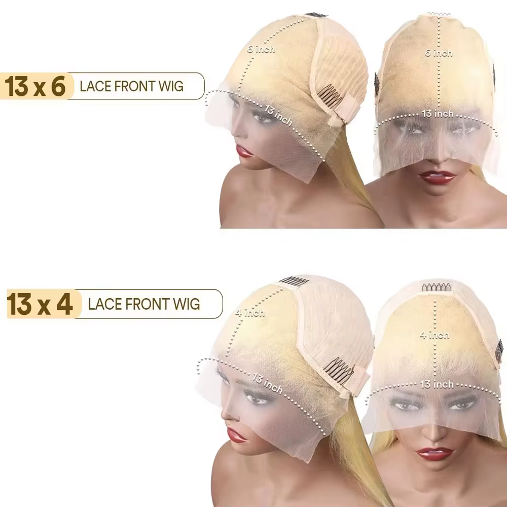 Perruque frontale HD 613 blonde lisse densité 210, 13x6 13x4, avec dentelle transparente, cheveux hu