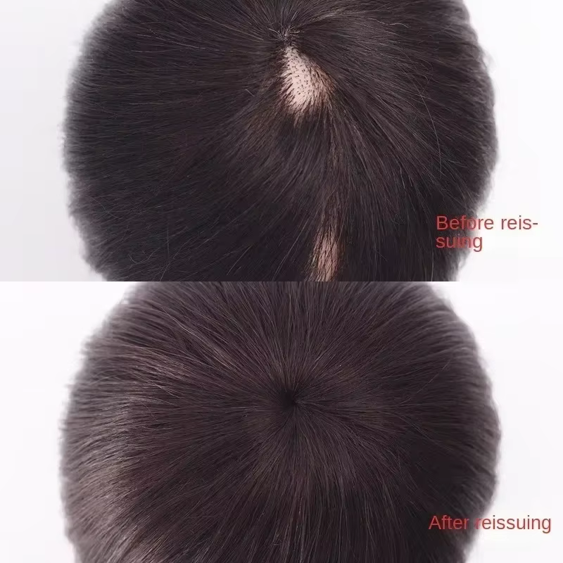 Toppers de cheveux humains de réparation de cheveux supérieurs légers, postiche naturelle, extension
